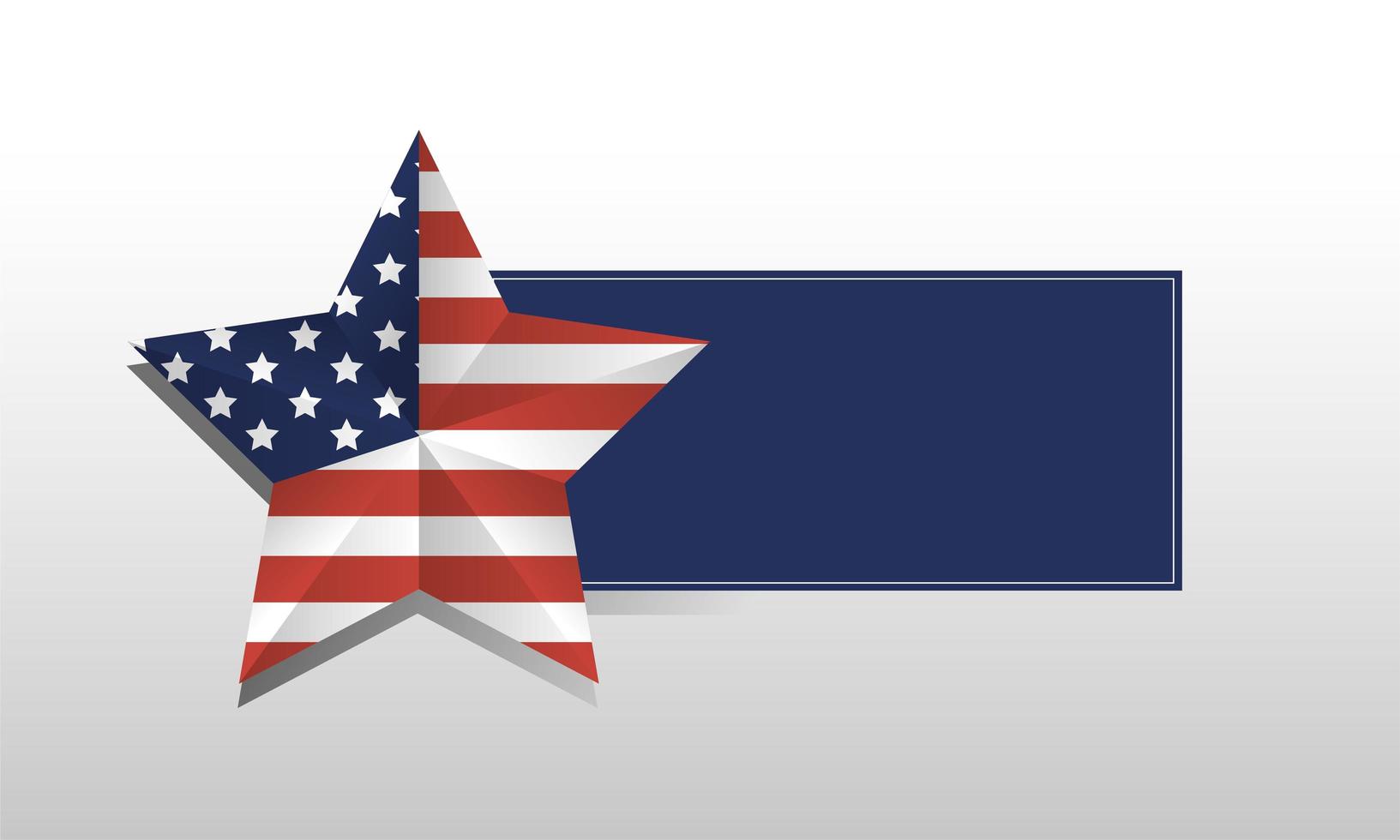 estrella de estados unidos con diseño de vector de marco azul