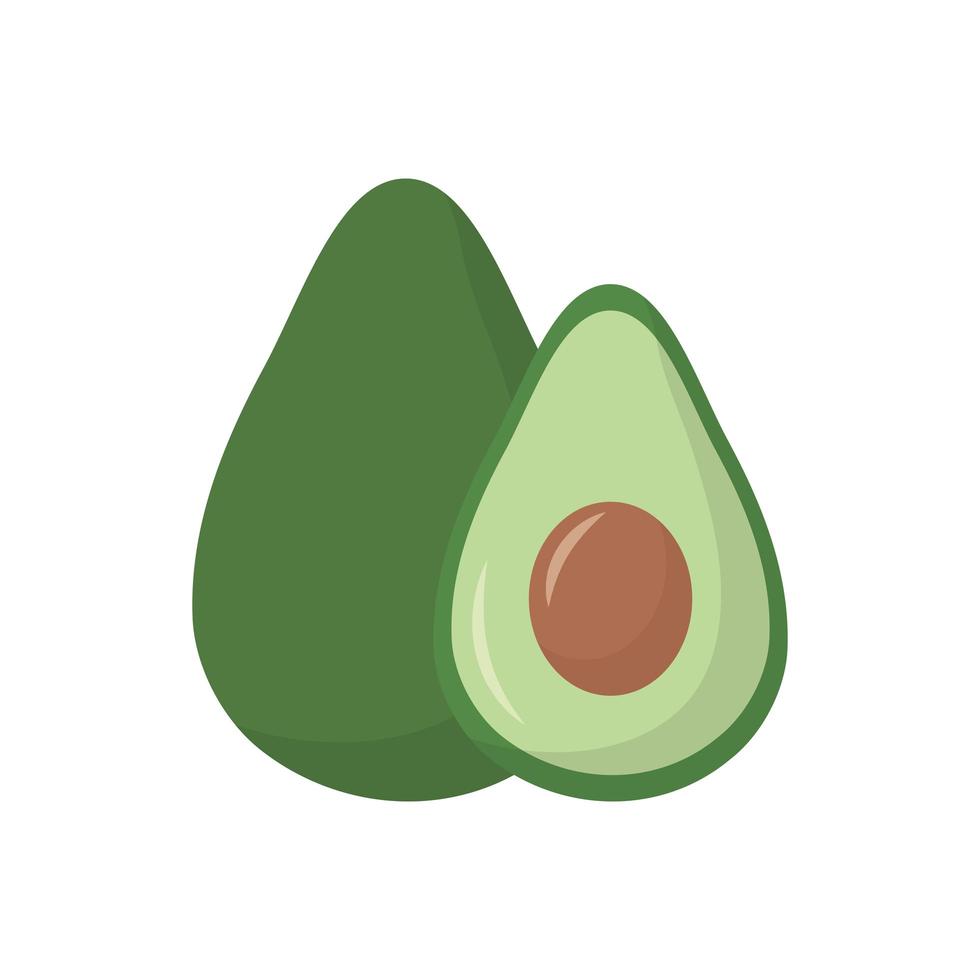 diseño de vector de fruta de aguacate aislado