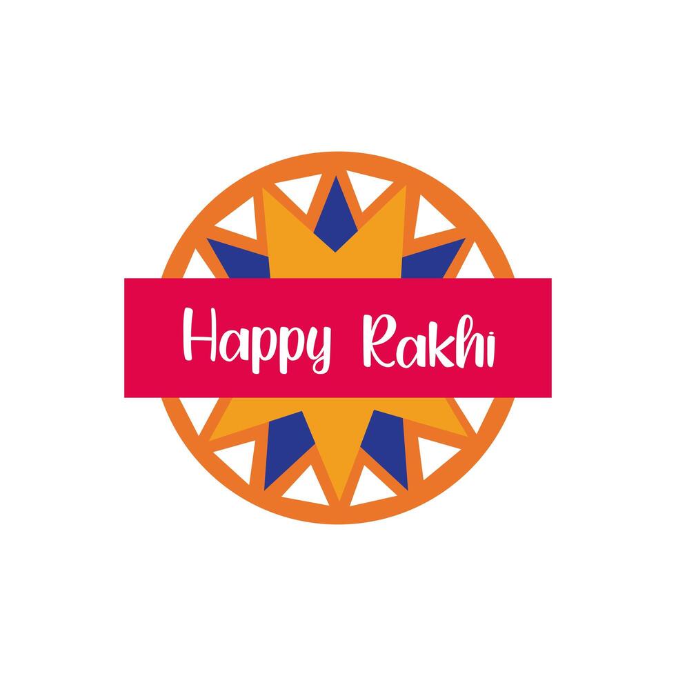 happy raksha bandhan flower decoration flat style vector