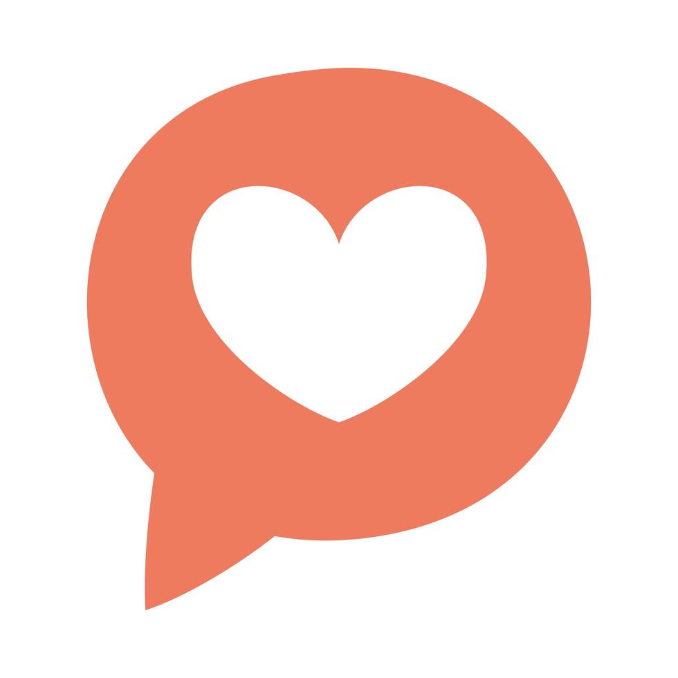 bocadillo de diálogo con corazón en las redes sociales vector