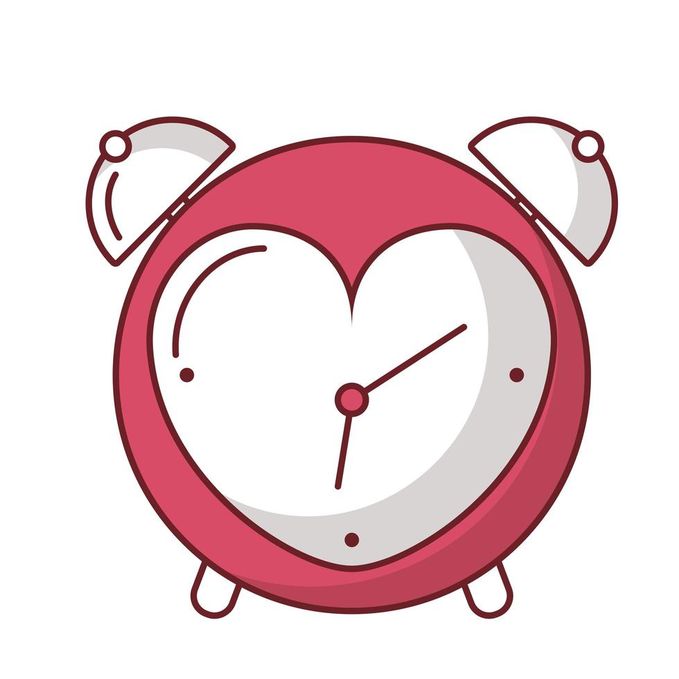 Love heart inside bubble inside clock vector design