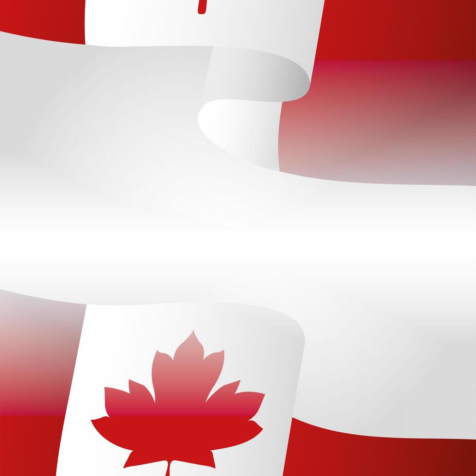 Bandera canadiense para el feliz día de Canadá diseño vectorial vector