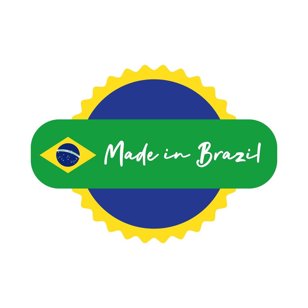 hecho en brasil banner con sello de sello vector