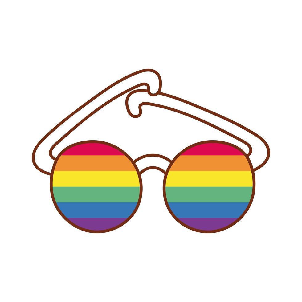 sunglasses with gay pride colors vector