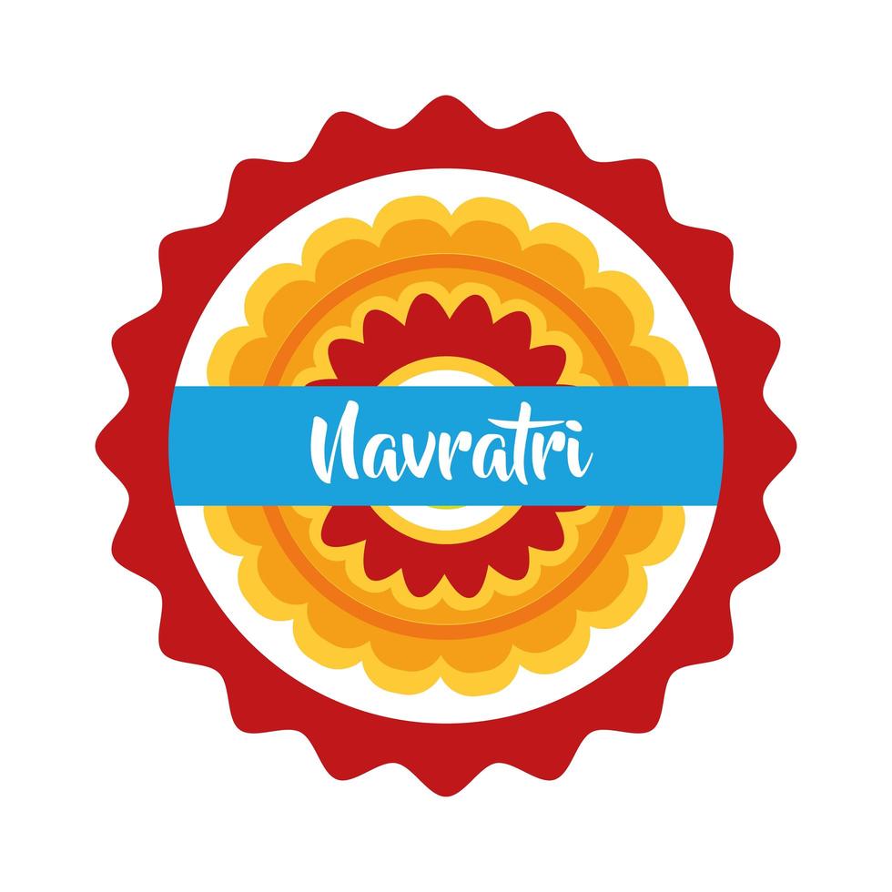 feliz celebración navratri con estilo plano de encaje decorativo vector