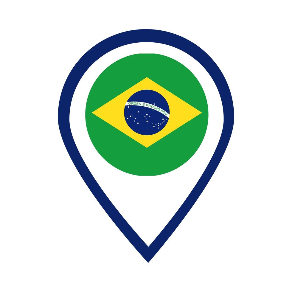 icono de estilo plano de sello de bandera de brasil vector