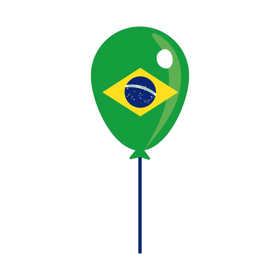 brazil flag on balloon flat style icon vector