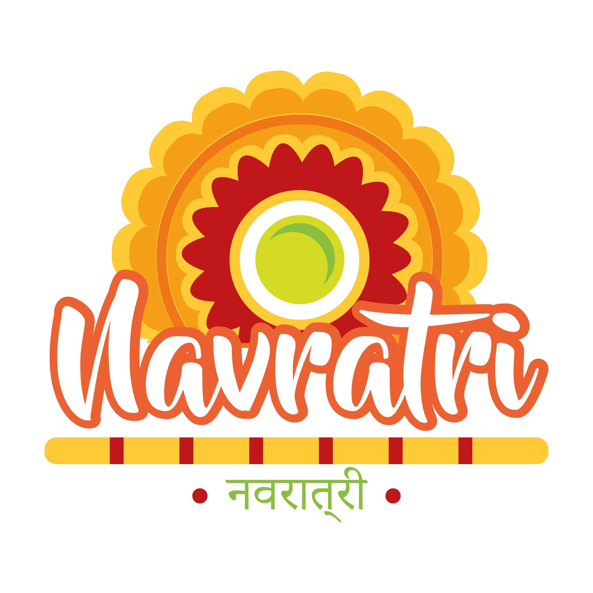 happy navratri celebration with chopstick decorative flat style 1879026 ...