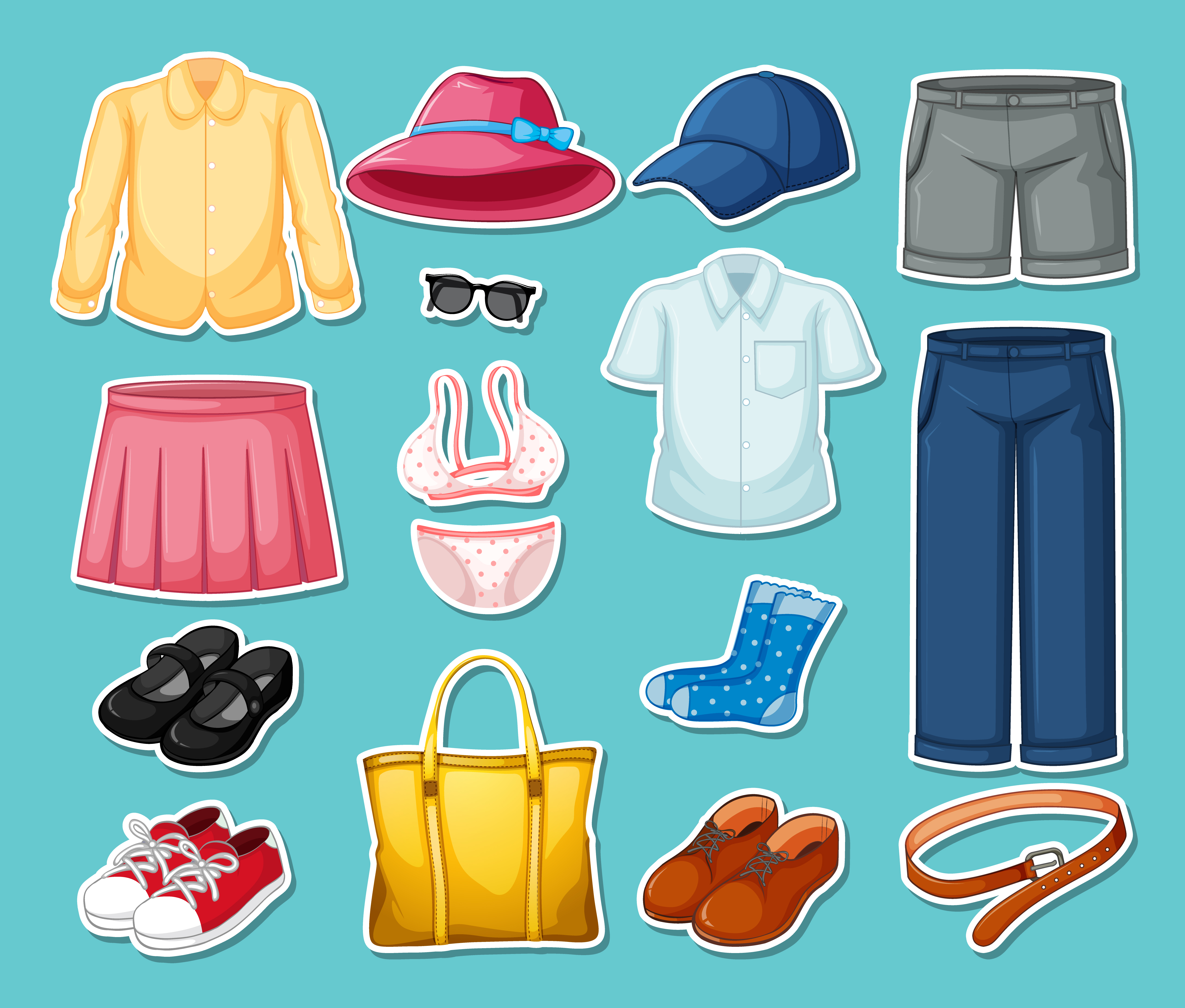 Set of mix outfits isolated 1879069 Vector Art at Vecteezy