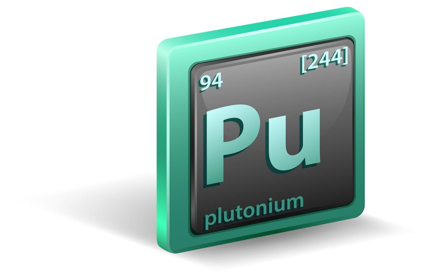 Plutonium chemical element. Chemical symbol with atomic number and atomic mass. vector