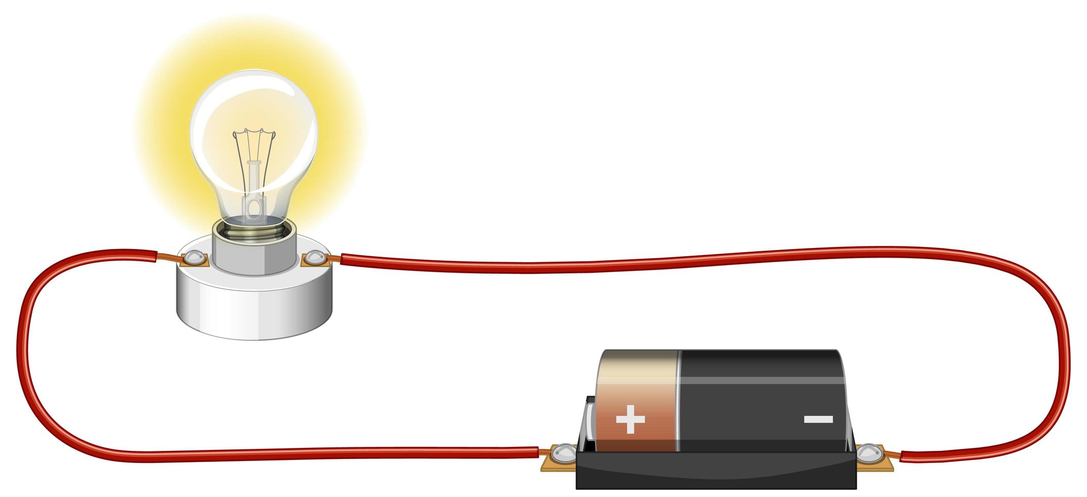 experimento científico de circuito eléctrico. vector