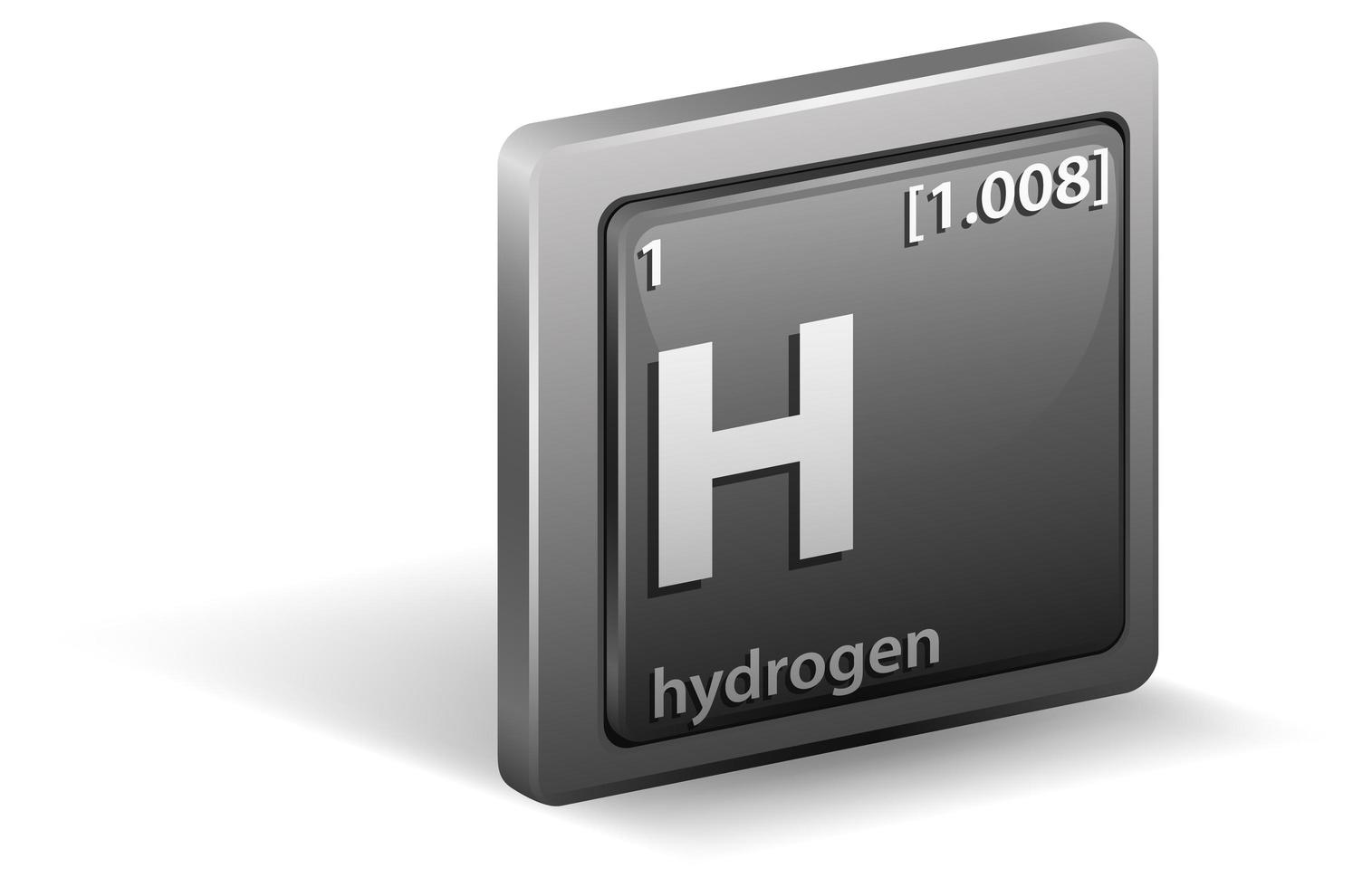 Hydrogen chemical element. Chemical symbol with atomic number and atomic mass. vector