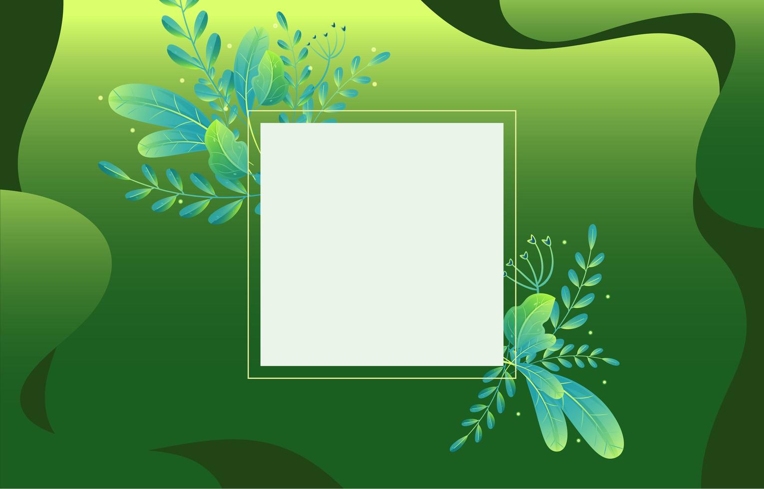 elegante fondo verde brillante floral vector