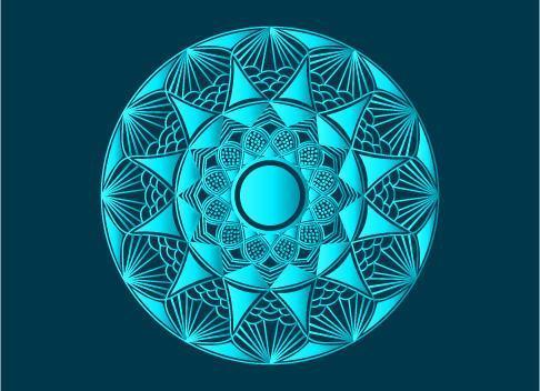 Blue ornamental, floral and abstract arabesque mandala design vector