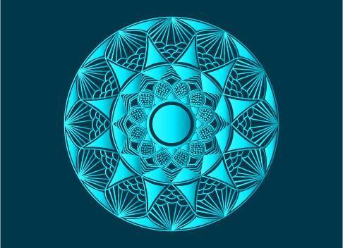 Blue ornamental, floral and abstract arabesque mandala design vector