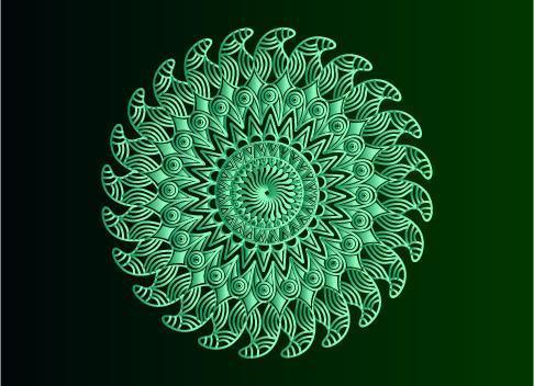 diseño de mandala arabesco ornamental, floral y abstracto verde vector