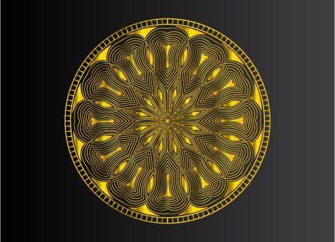 Golden ornamental, floral and abstract arabesque mandala design vector