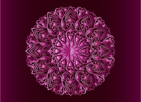 Pink ornamental, floral and abstract arabesque mandala design vector