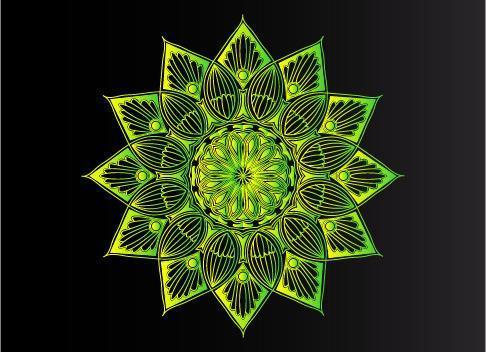 diseño de mandala arabesco ornamental, floral y abstracto verde vector