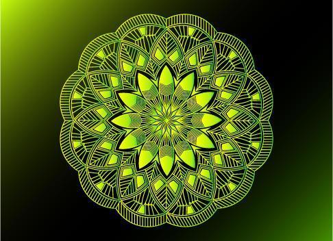 diseño de mandala arabesco ornamental, floral y abstracto verde vector