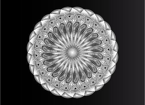 White ornamental, floral and abstract arabesque mandala design vector