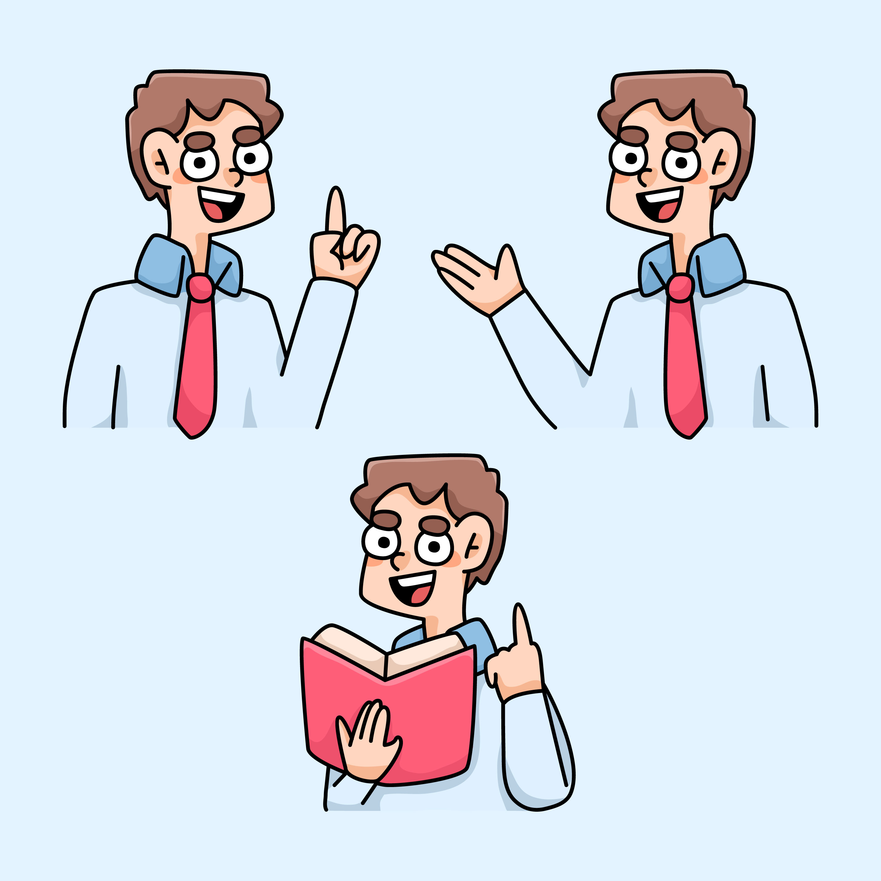 teacher teaching instructions cartoon illustration 1879324 Vector Art