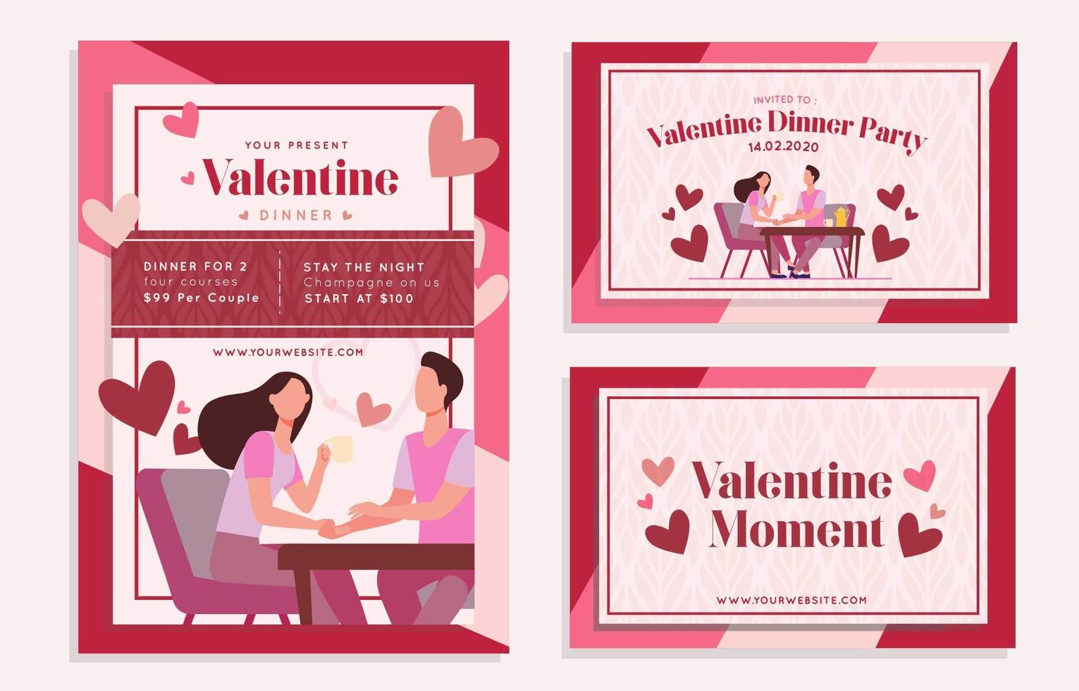 Lovely Couple on Valentine Day Poster Kit vector