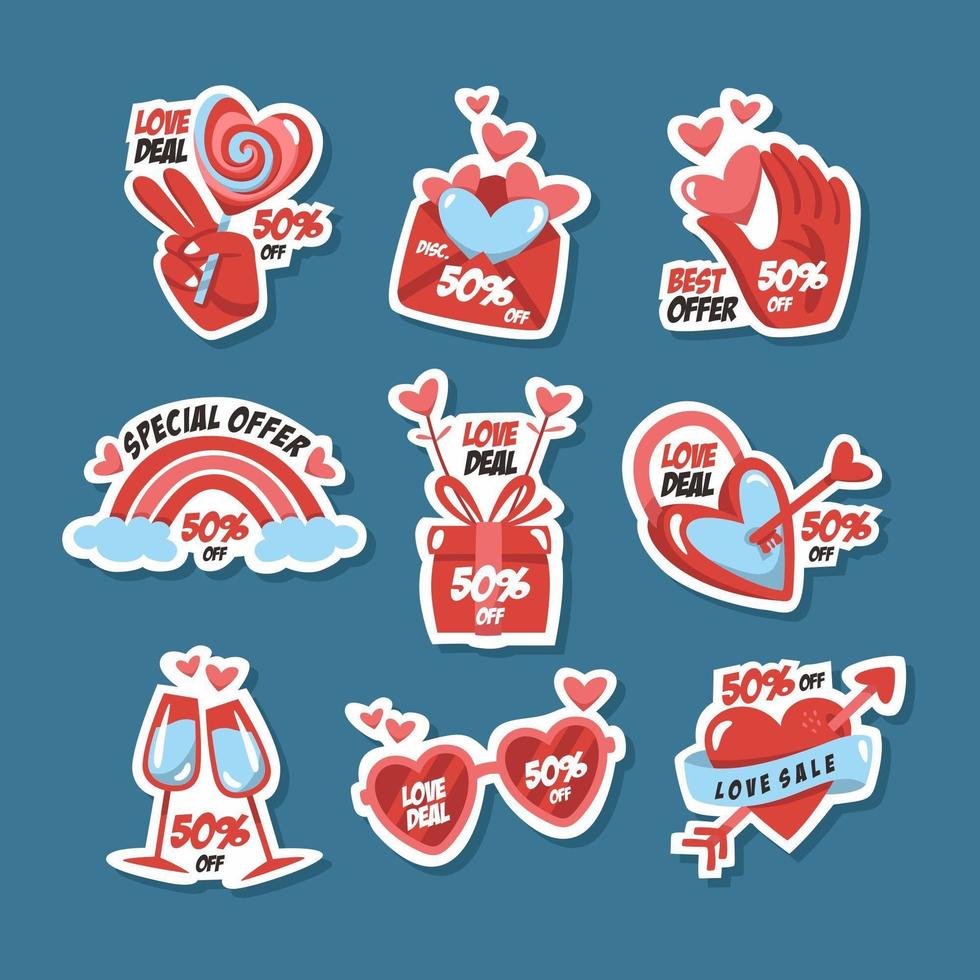 Valentine's Day Promo Stickers vector