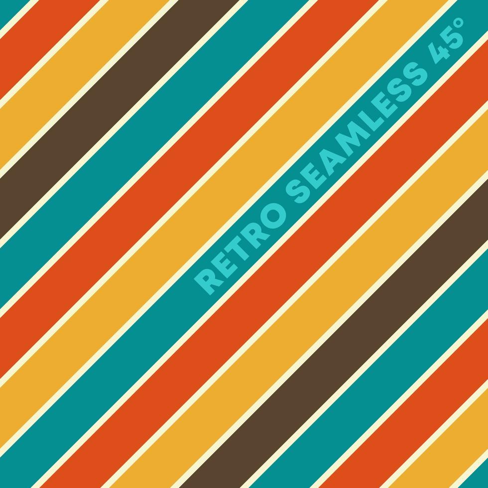 Retro design seamless background with vintage color diagonal lines vector