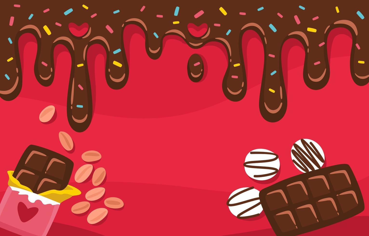 fondo de chocolate para el dia de san valentin vector