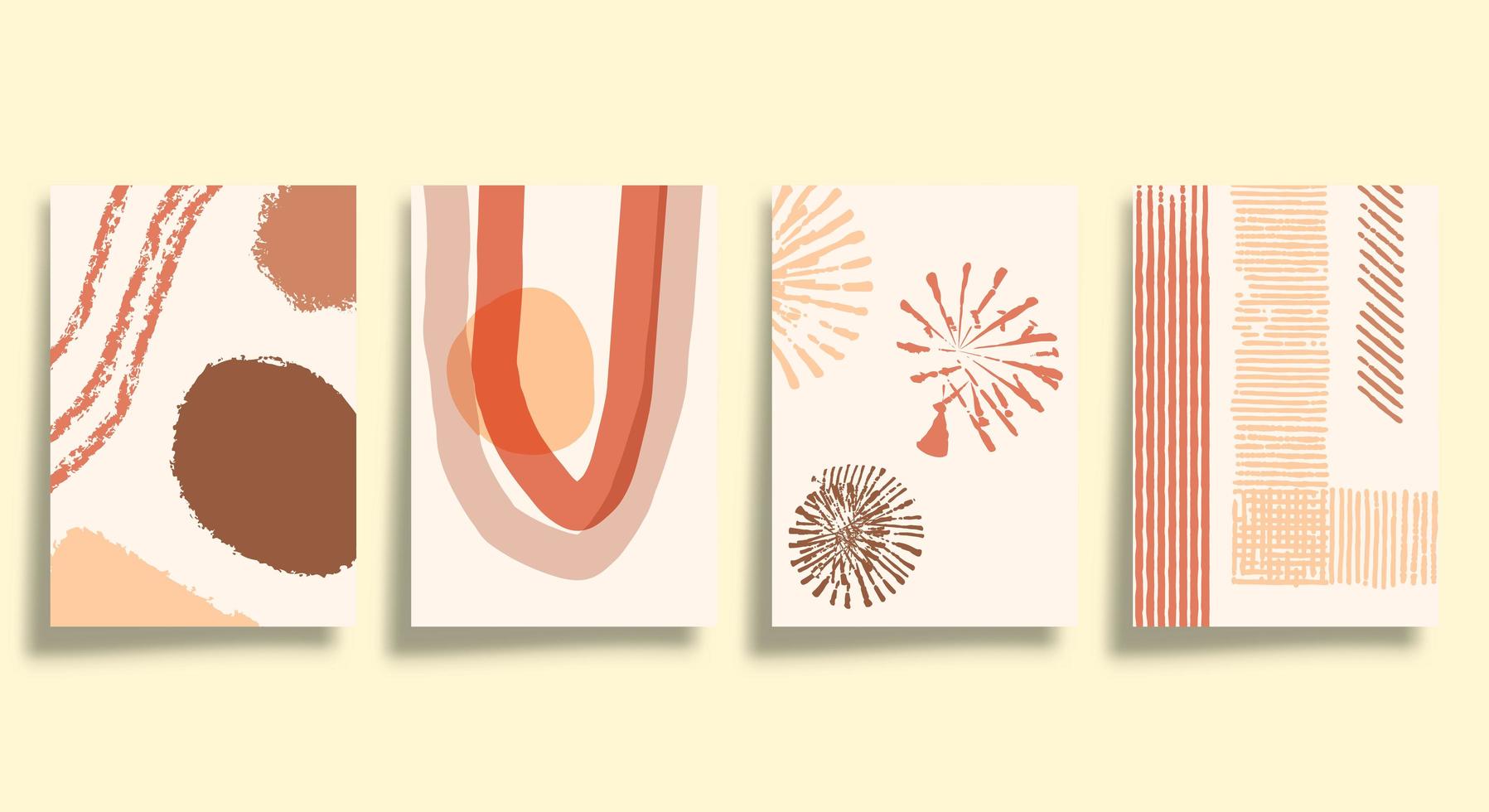 Set of abstract minimalistic typography covers vector