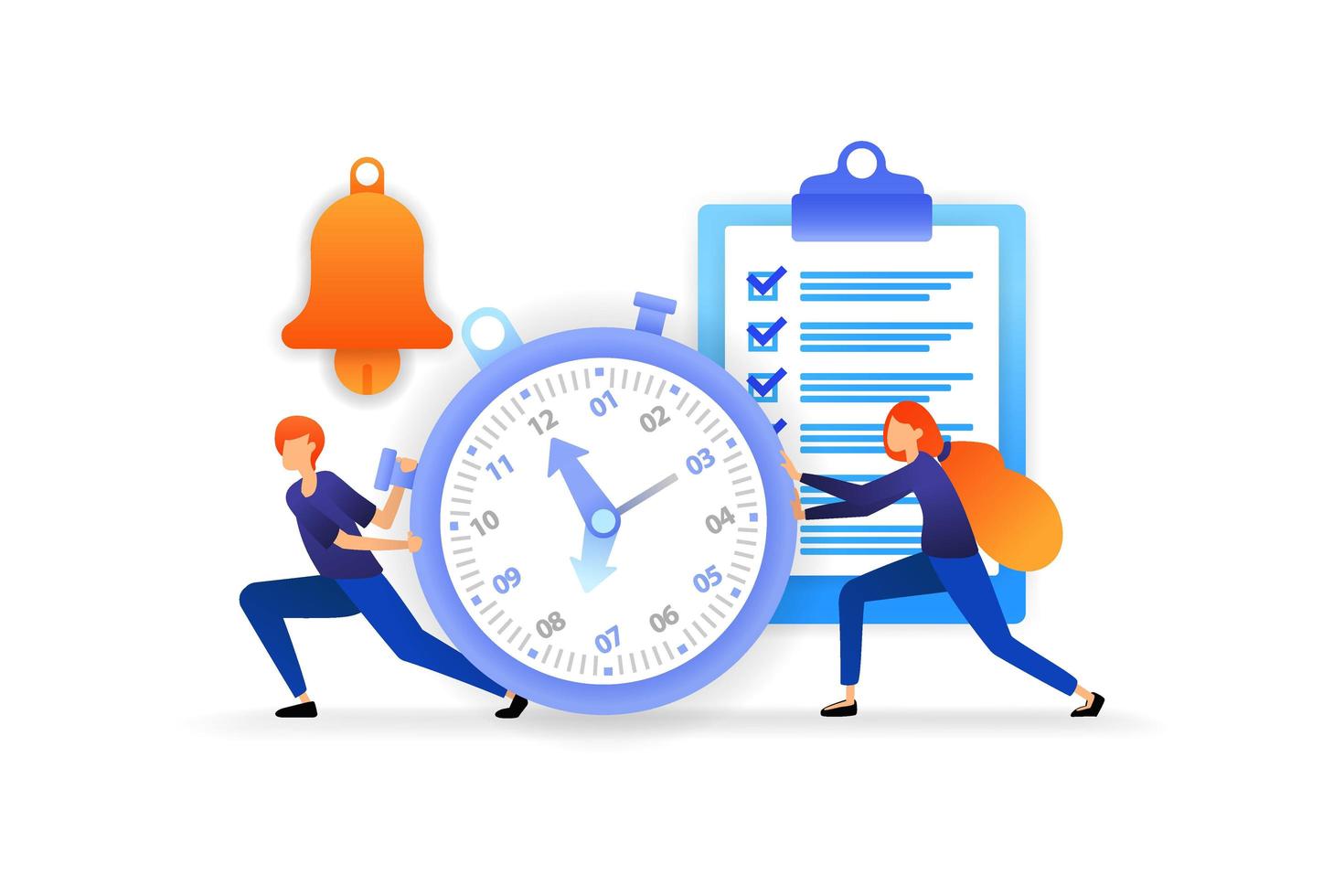 determine and manage time. complete work deadlines to streamline business. speed for successful careers. vector illustration concept for, landing page, web, ui, banner, poster, template, background