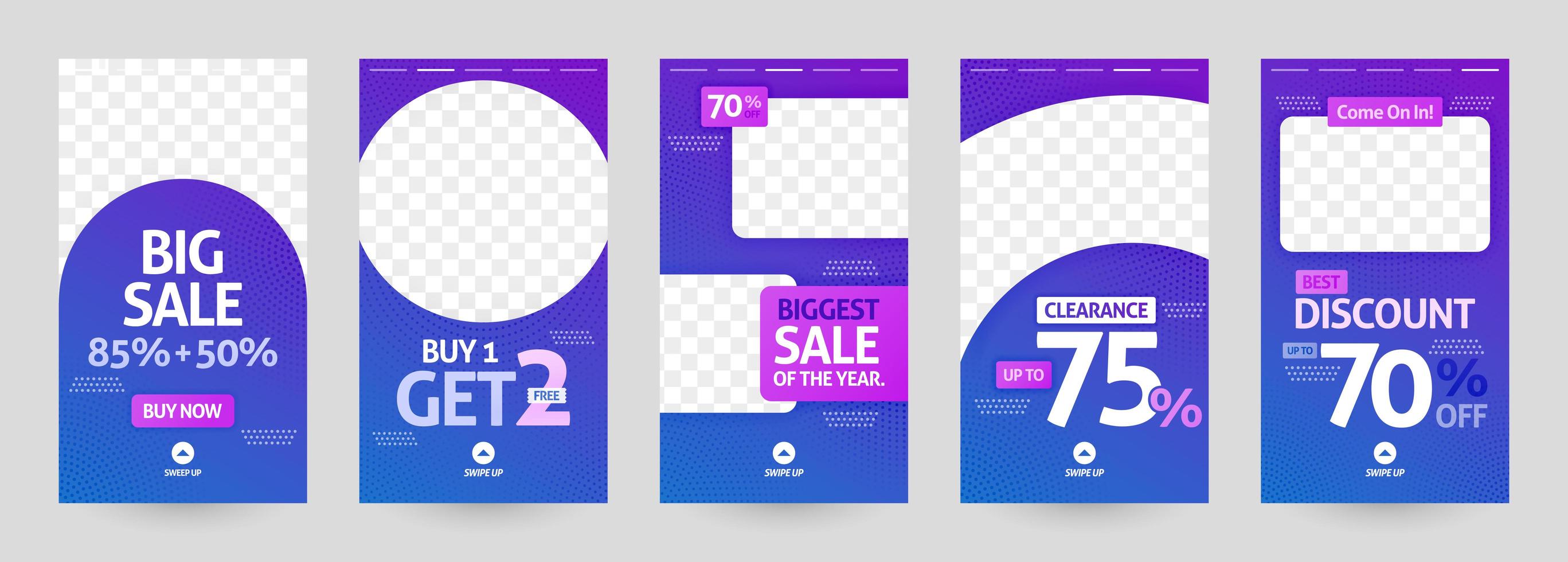 abstract illustrations of social media story template. post discount and sale for fashion and modern retail. advertising, marketing, promotion for online. digital print brochure, flyer, banner, card vector