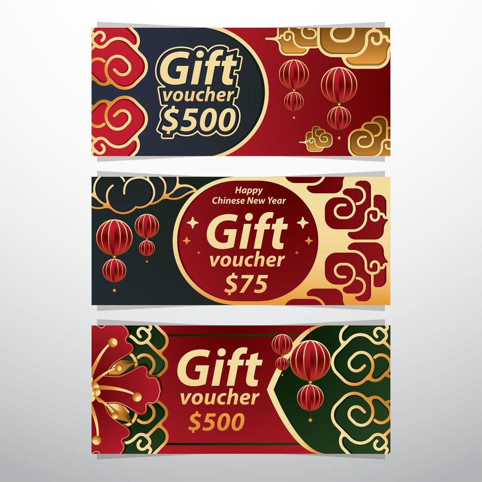 Voucher Gift Card Concept for Chinese New Year vector