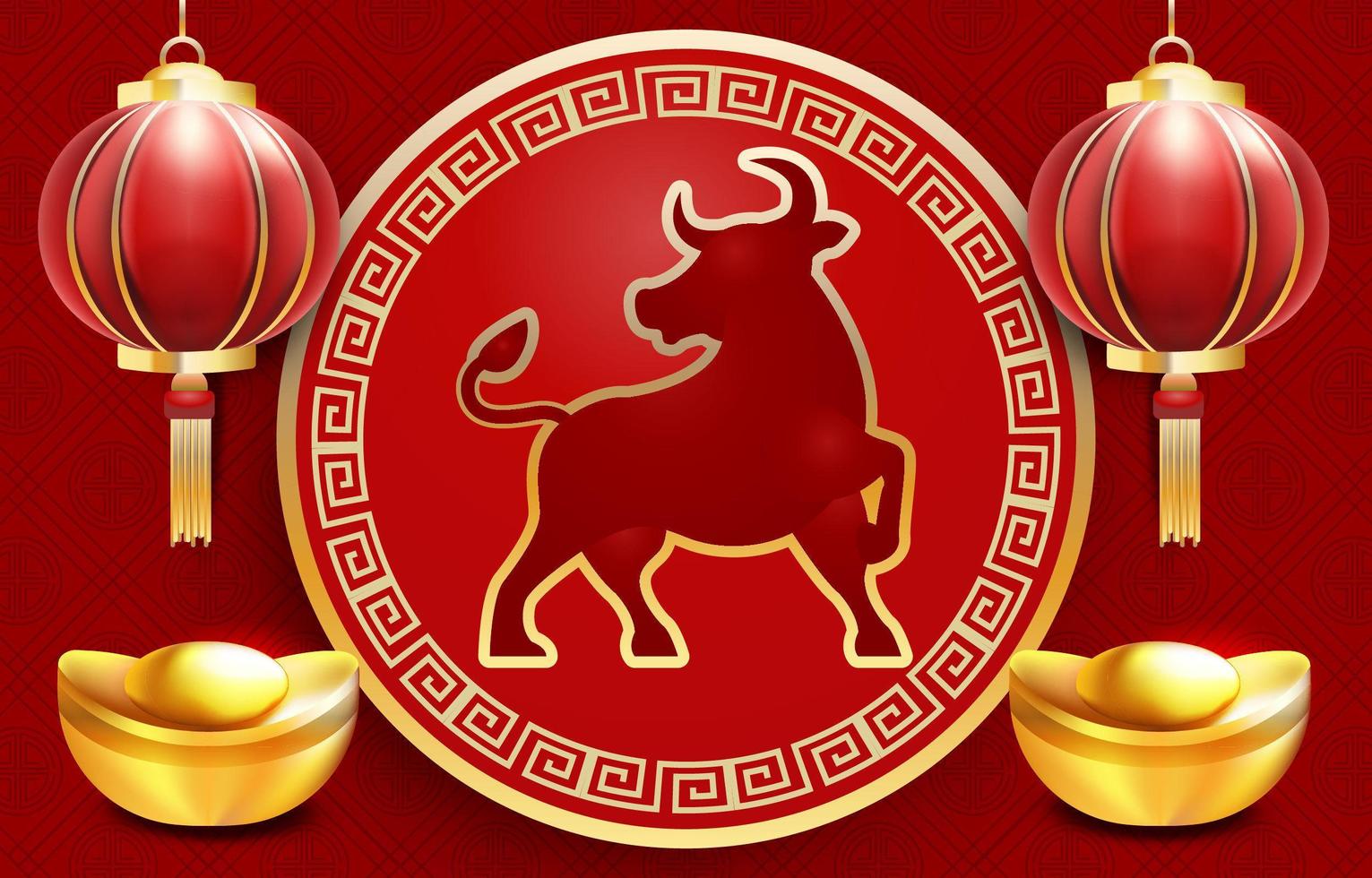 tarjeta postal realista de año nuevo chino vector