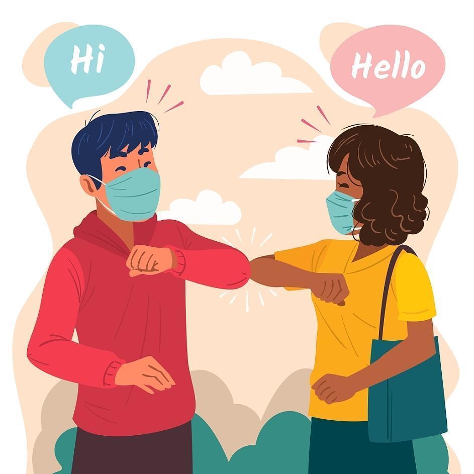 New Normal Handshake Concept vector