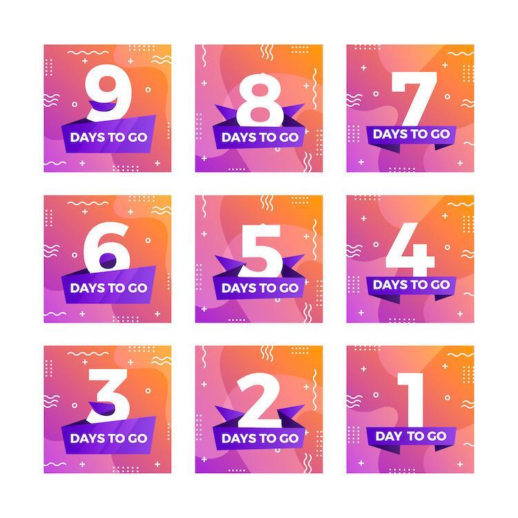 New Year Countdown Social Media Post Collection 1879847 Vector Art at ...