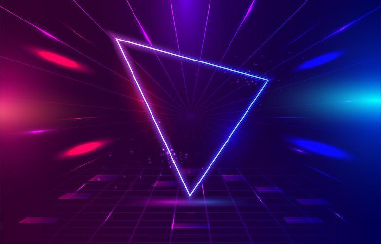 Geometric Neon Light Background vector