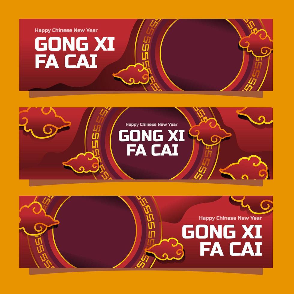 banner de año nuevo chino gong xi fa cai vector