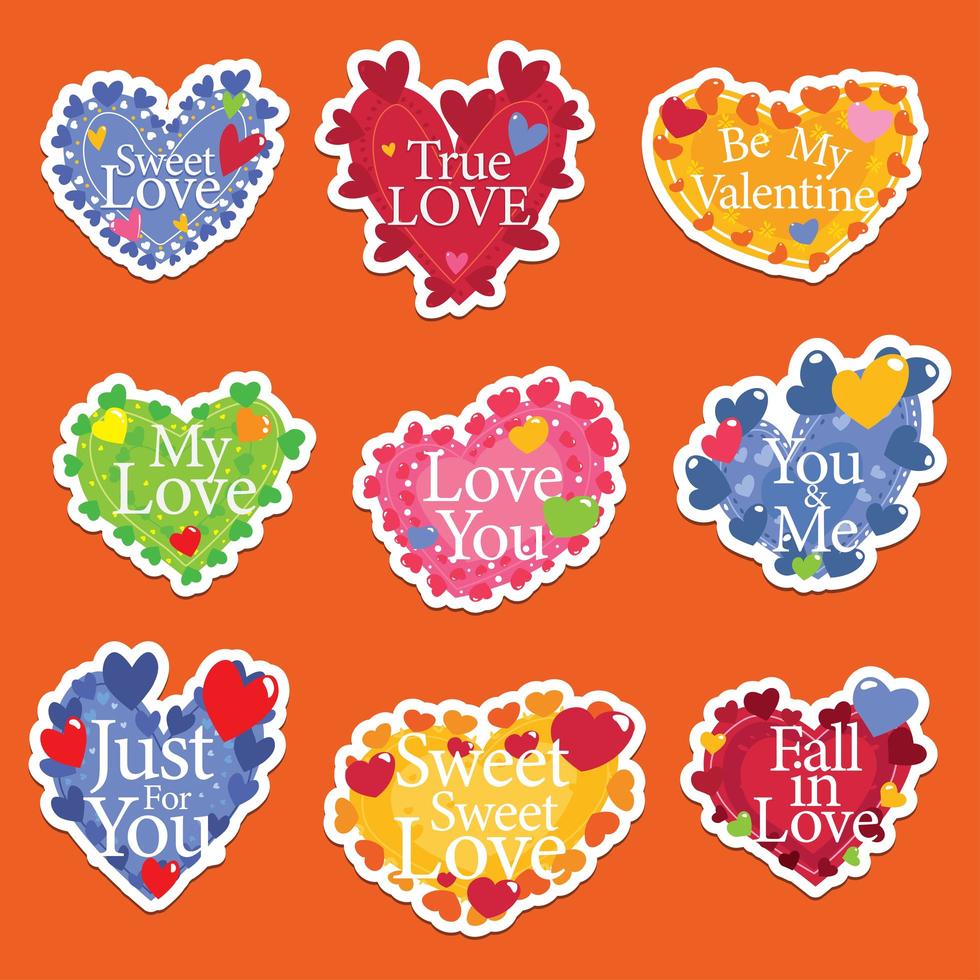 Heart Valentine's Day Sticker Concept vector