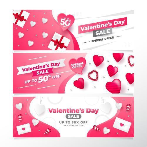 Collection Valentine's Banner vector