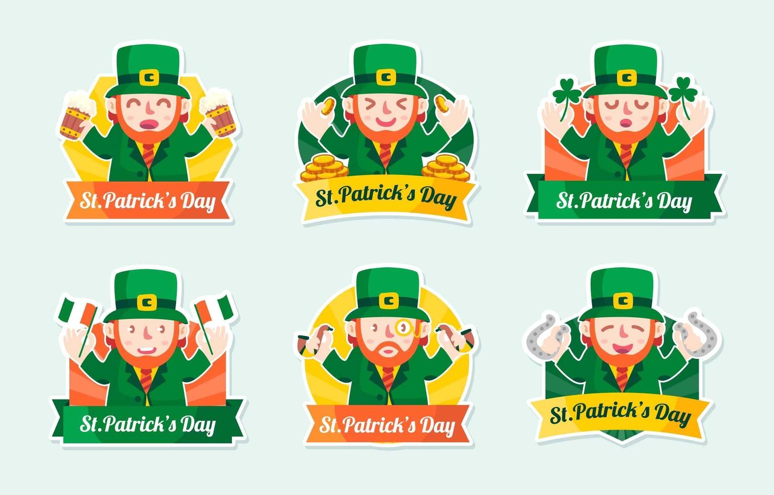 St. Patrick's day labels collection vector