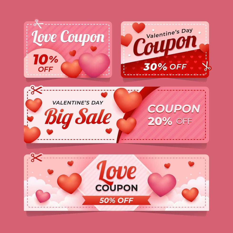 Valentine's Day Discount Coupon vector
