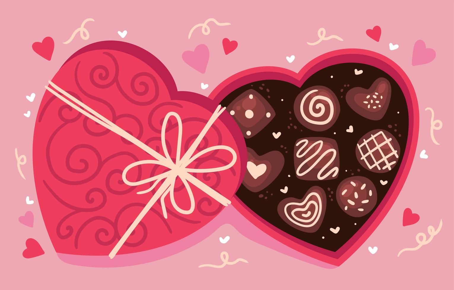 Delicious Valentine Chocolate box vector