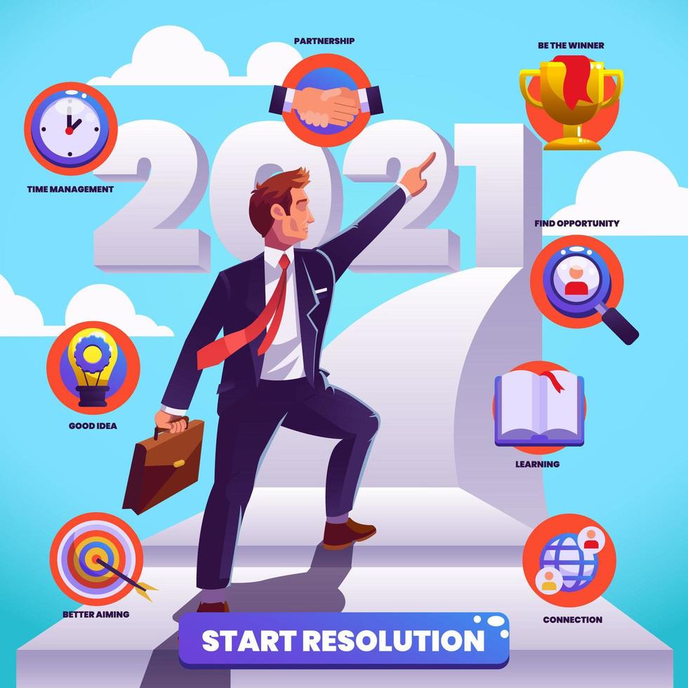 Illustration of New Year Resolution vector