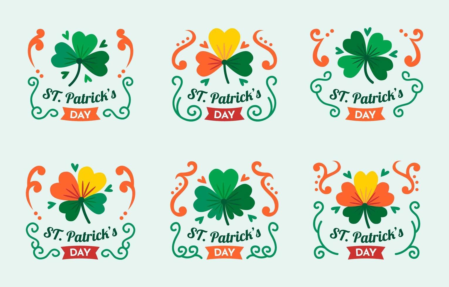 S t. Colecciones de insignias del día de San Patricio vector