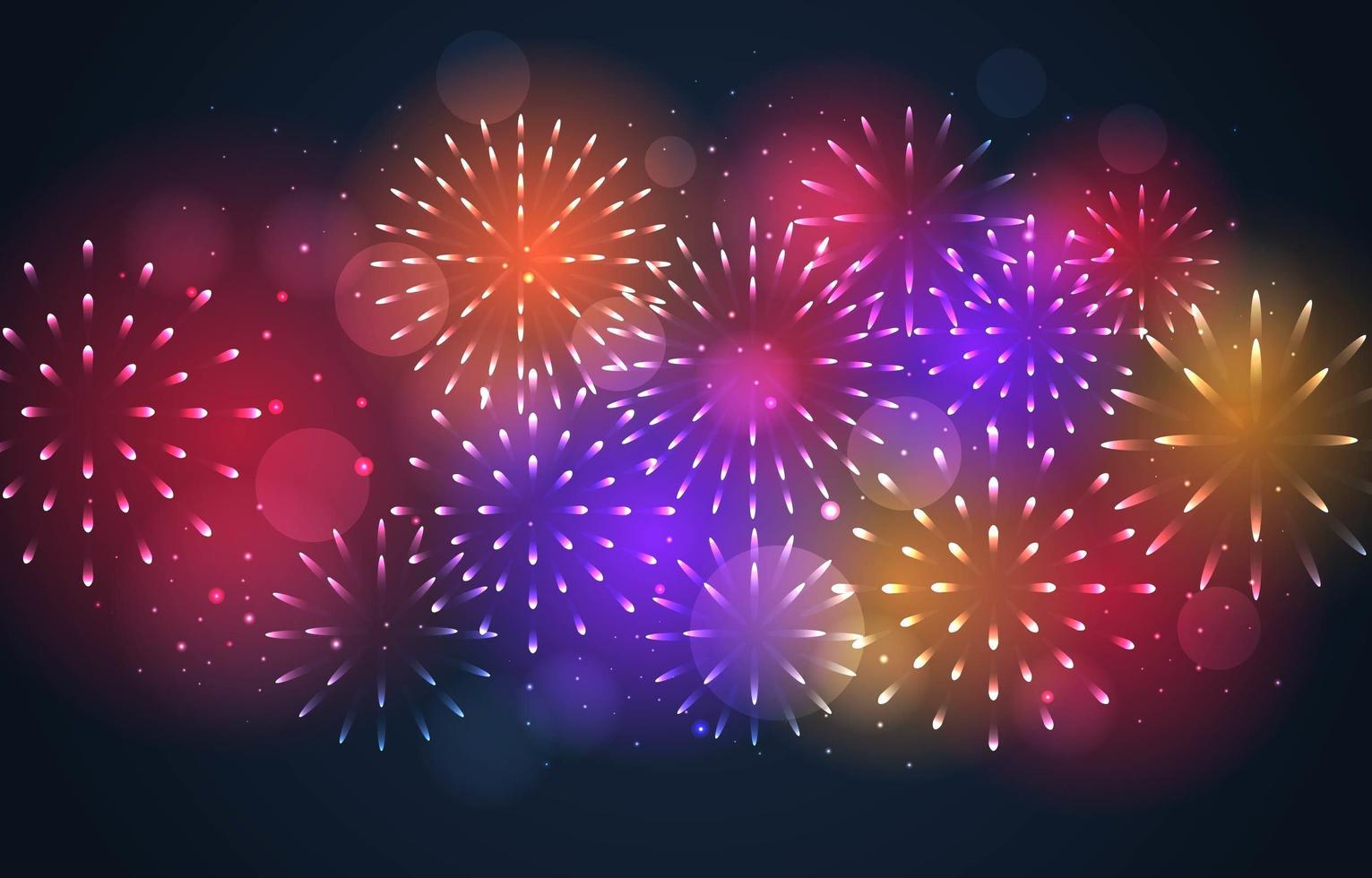 Colorful New Year Fireworks vector