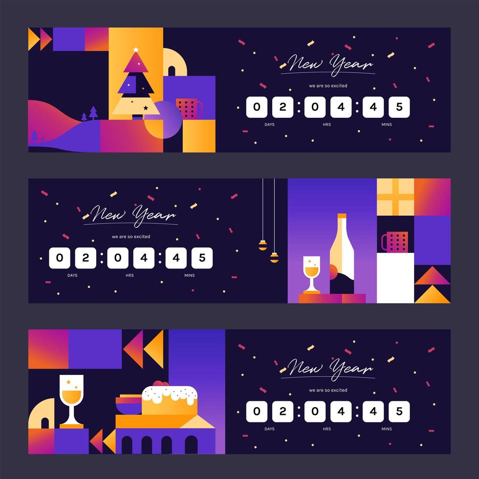 Retro New Year Party Countdown vector