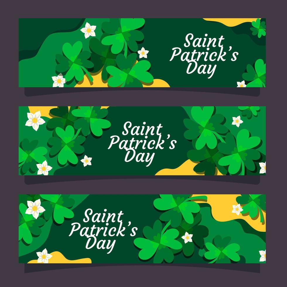 Saint Patrick Clover Banner vector