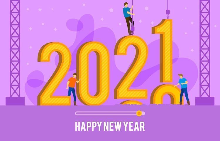 feliz año nuevo cuenta regresiva 2021 vector